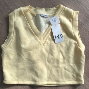 ZARA Yellow Sweater Vest BRAND NEW